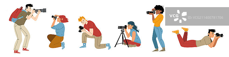 摄影师拍摄照片图片素材