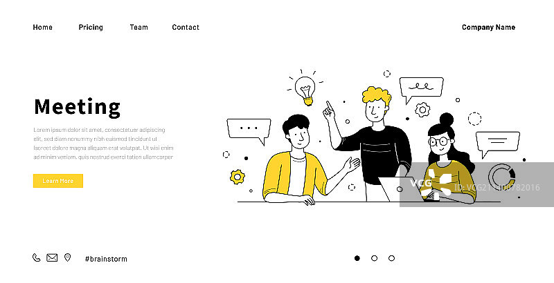 商务活动着陆页涂鸦模板图片素材