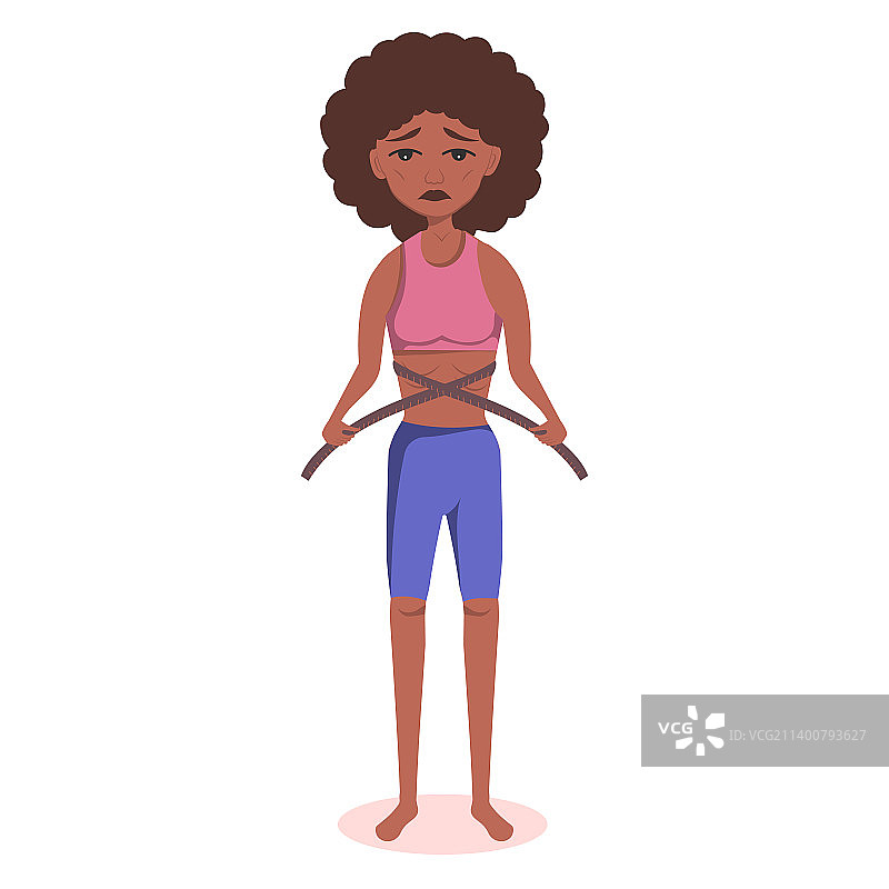 精神状态不佳的非常瘦的非裔美国黑人女性图片素材