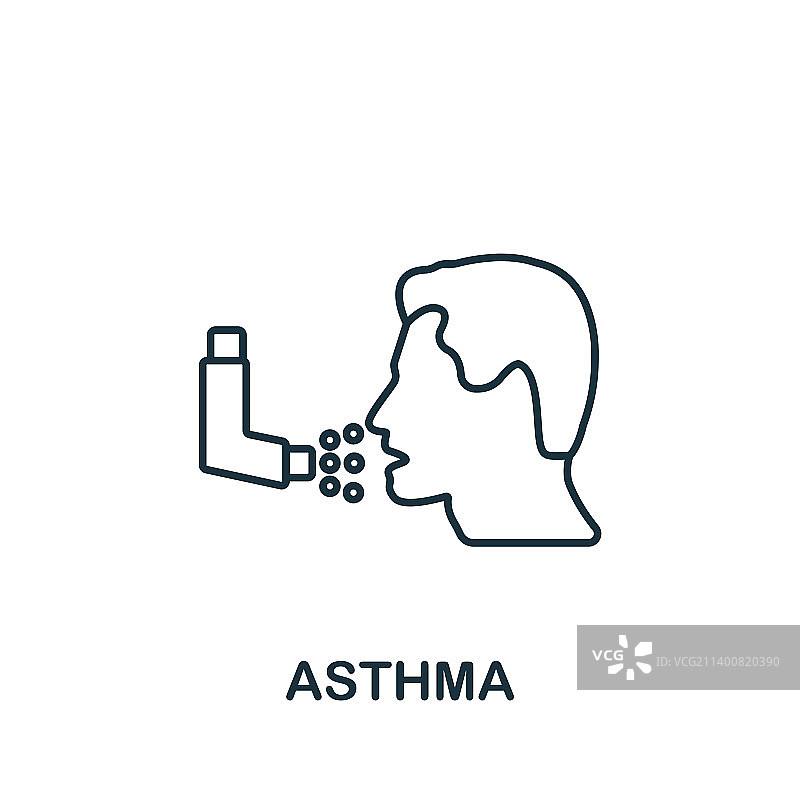 哮喘图标单色简单过敏图标图片素材
