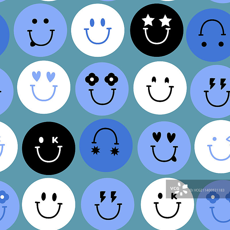 有趣的表情符号无缝图案图片素材