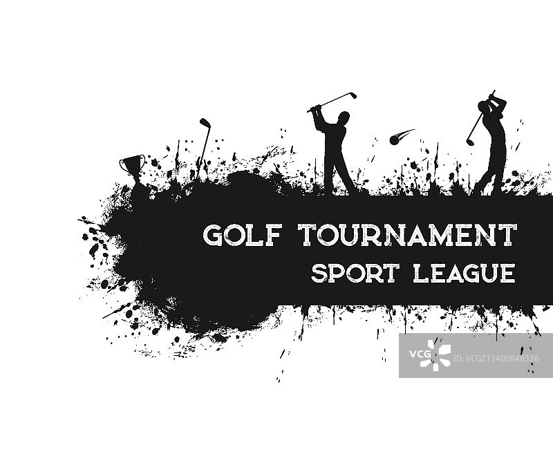 高尔夫运动做旧风格banner及球员图片素材