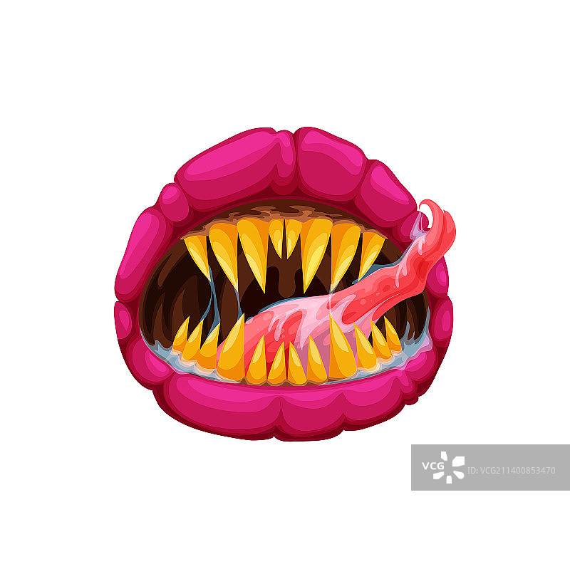 外星生物的恐怖牙齿和舌头图片素材