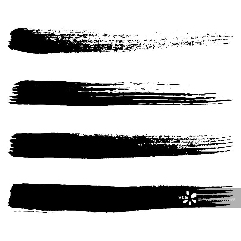 黑色墨水笔刷笔触图片素材