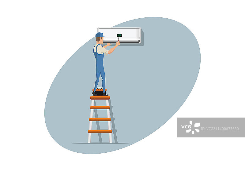 暖通空调服务角色设计EPS格式图片素材