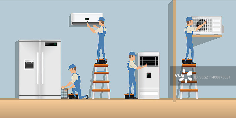 暖通空调服务角色设计EPS格式合集图片素材