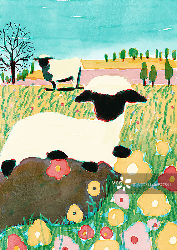 丝网印刷 美式复古插画图片素材