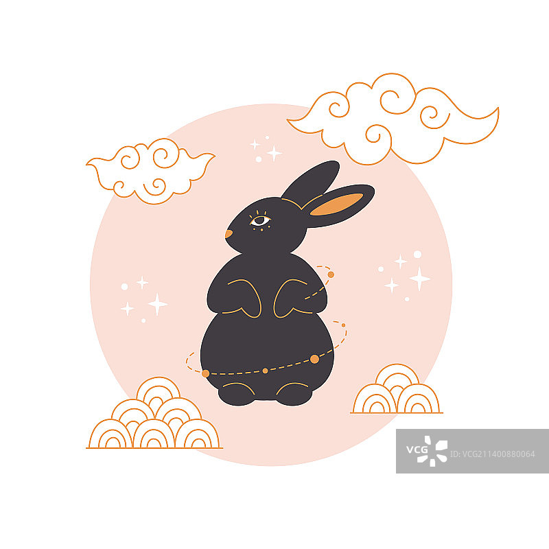 可爱中国新年贺卡图片素材