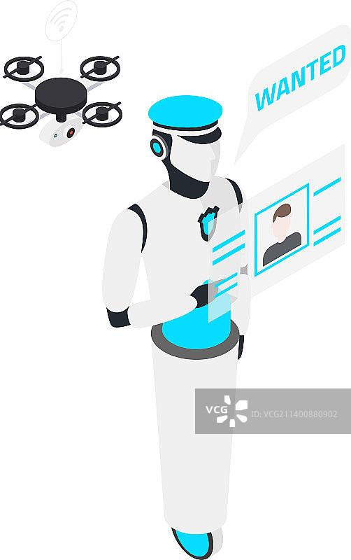 2.5D机器人警察图片素材