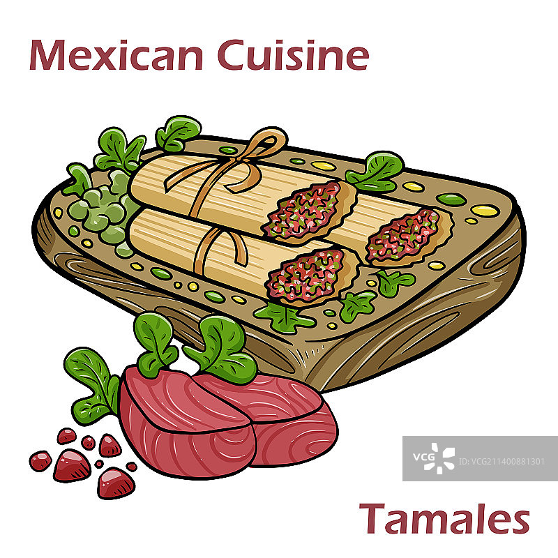 用蒸香蕉叶制作的墨西哥玉米粉蒸肉食谱图片素材