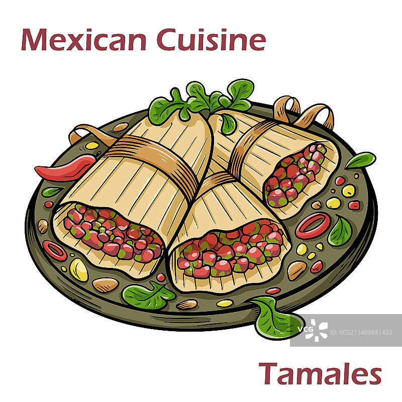 用蒸香蕉叶制作的墨西哥玉米粉蒸肉食谱图片素材