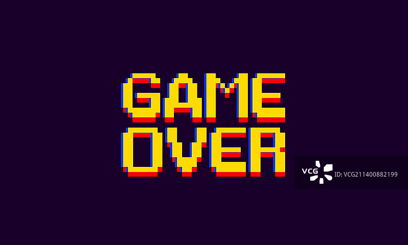 像素游戏结束8位图片素材