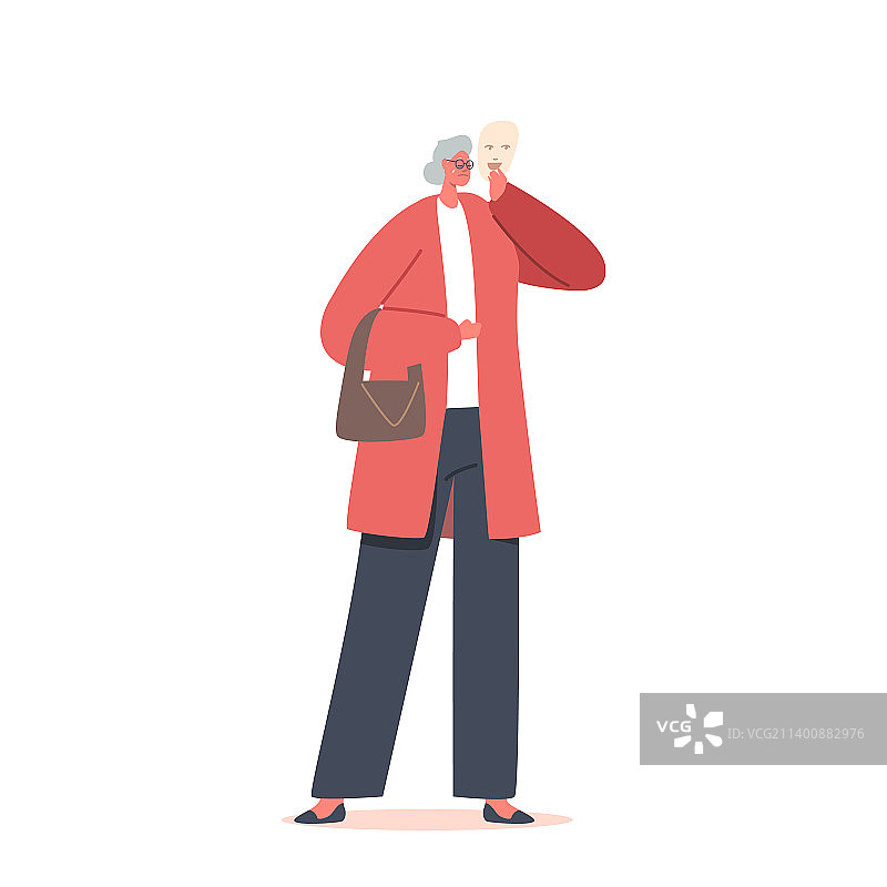 悲伤老年女人强颜欢笑图片素材