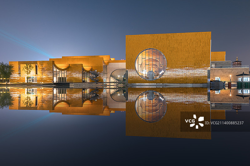 河南省洛阳市隋唐大运河文化博物馆美丽夜景图片素材