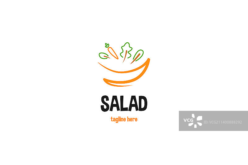 扁平风格有机沙拉标志设计图片素材