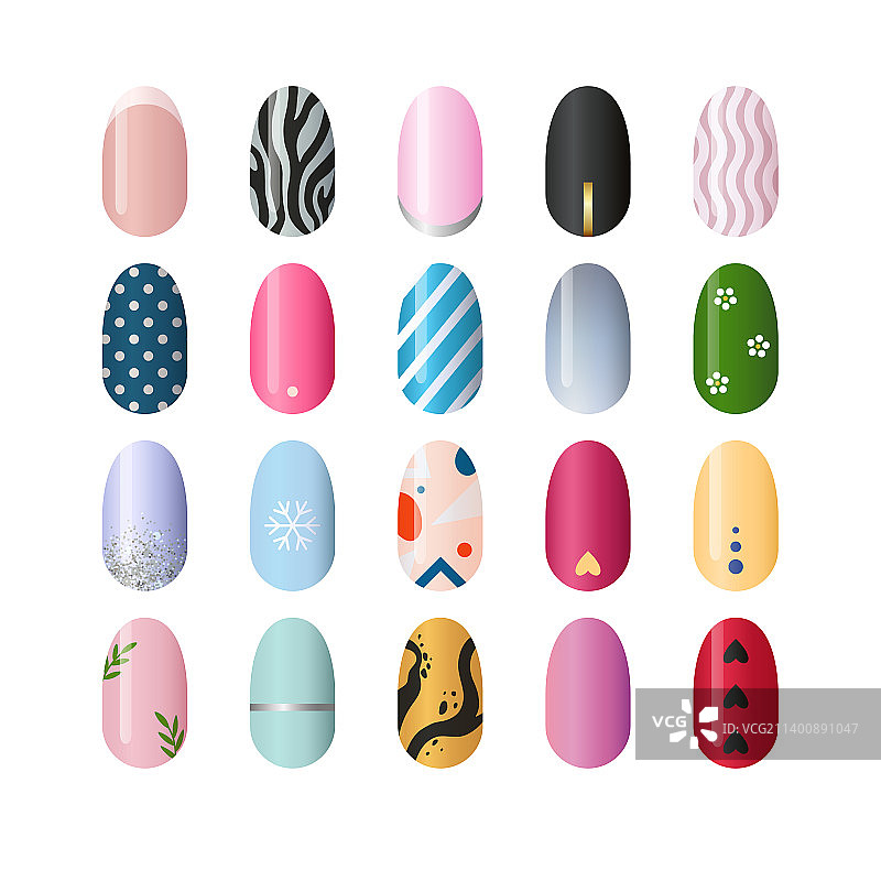 逼真美甲时尚设计合集图片素材