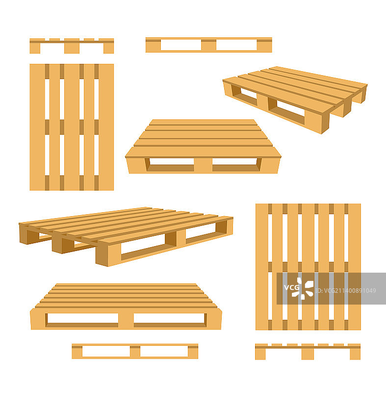不同角度的木制托盘图片素材