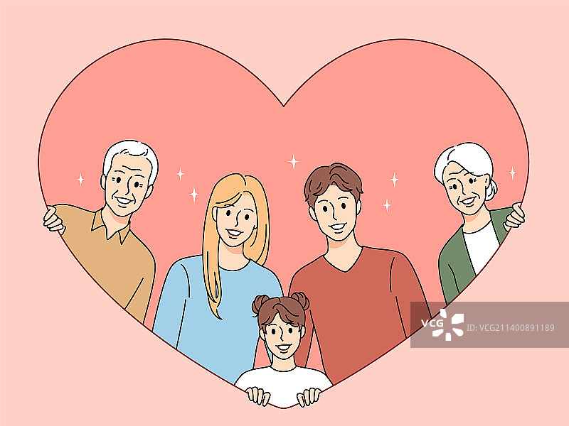 幸福家庭合影图片素材