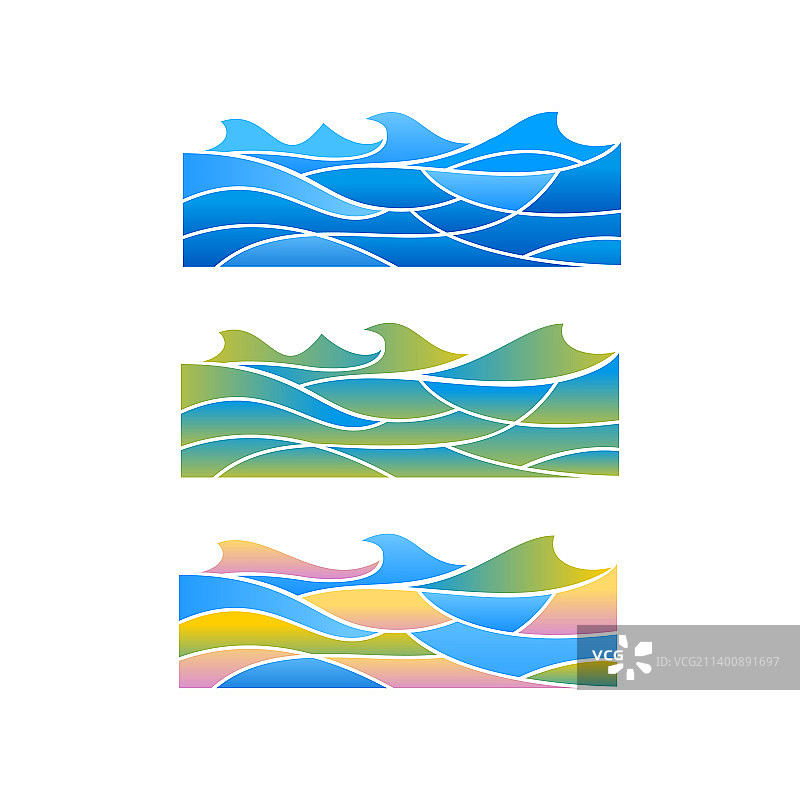 现代波浪Logo模版图片素材