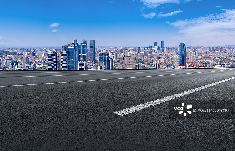 道路地面和城市建筑景观图片素材