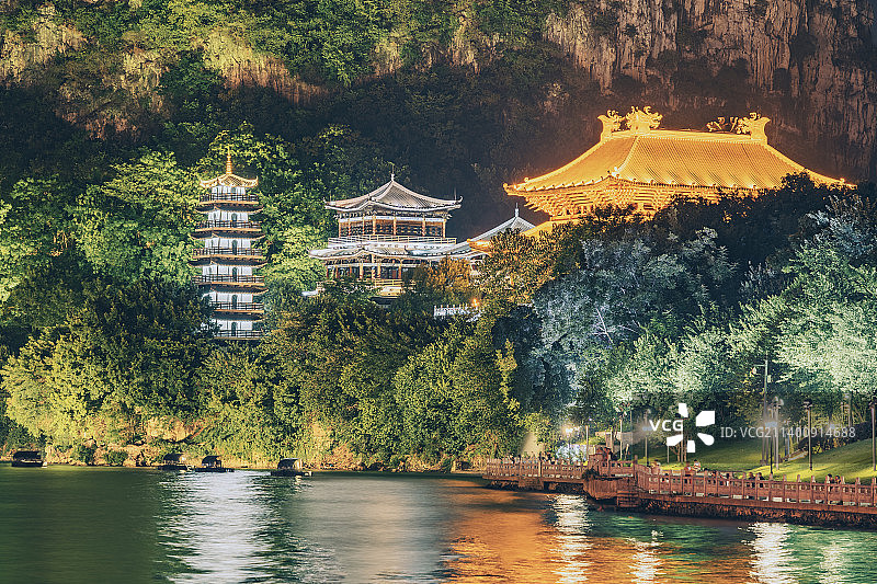 广西柳州文庙，柳江边的传统建筑图片素材