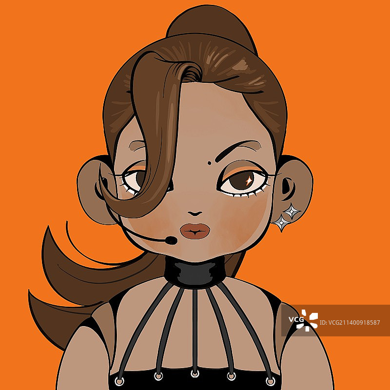 时尚女星趣味头像插画图片素材