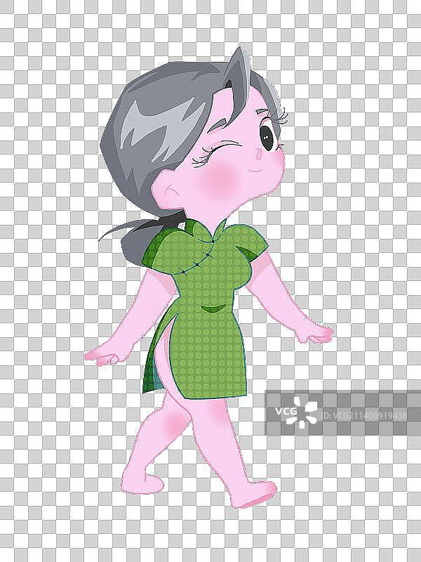 可爱卡通手绘汉服插画元素图片素材