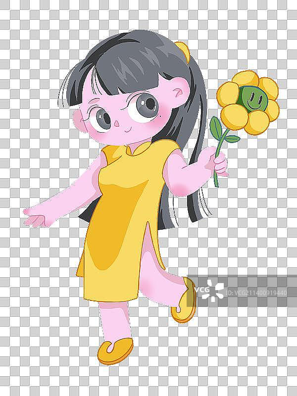 可爱卡通手绘汉服插画元素图片素材