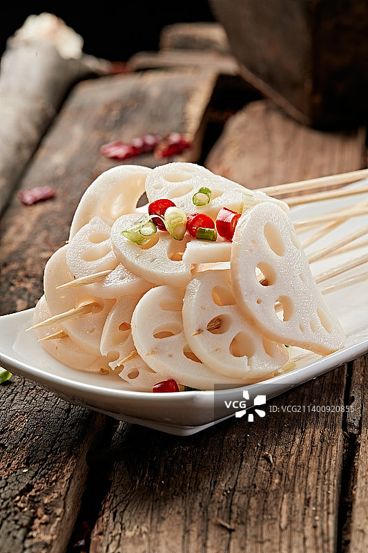 冷锅串串藕片图片素材