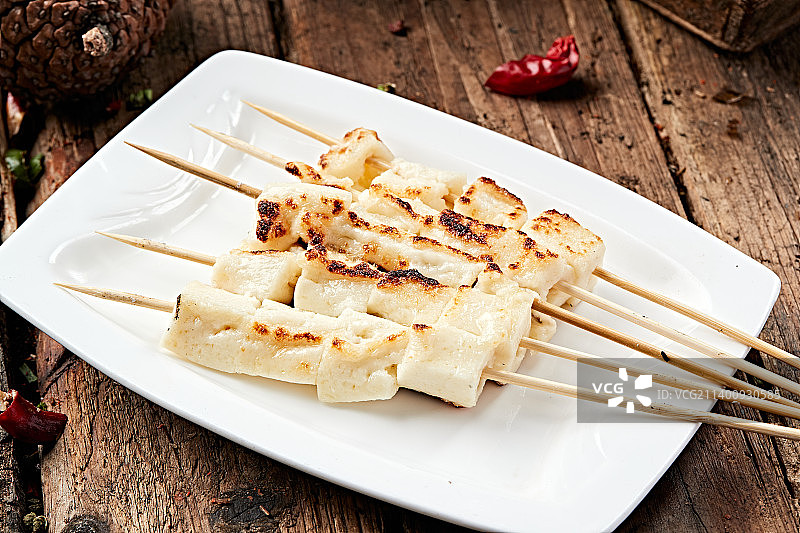炭烤蒙族鲜奶豆腐图片素材