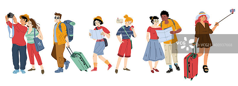 参加旅行团的游客图片素材