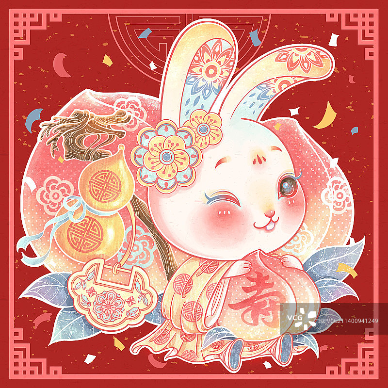 新年兔子生肖形象图片素材