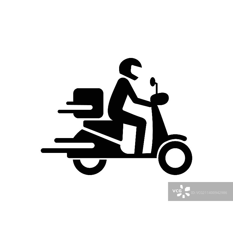 快速送货员骑摩托车图标图片素材