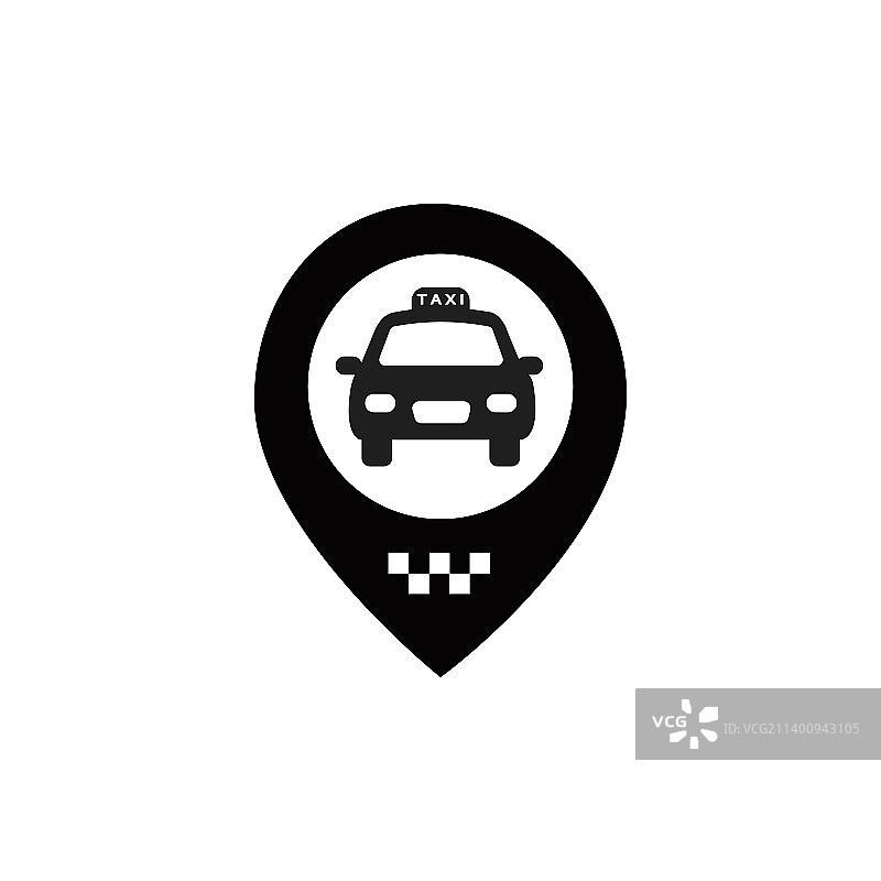白色背景上的出租车呼叫服务图标图片素材