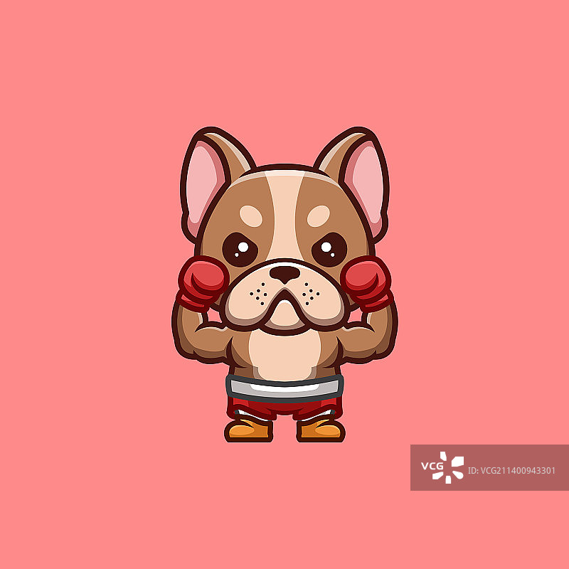 可爱的创意卡通法国斗牛犬形象图片素材