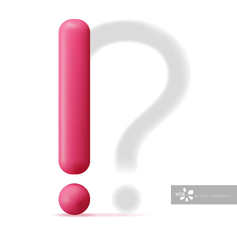 3D感叹号与问号阴影图片素材