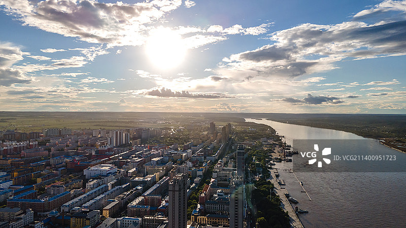江上日落图片素材