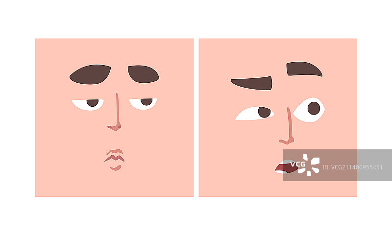 带眉毛和嘴巴的面部表情图片素材