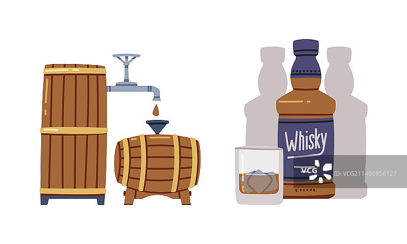 倒入冰块的威士忌图片素材