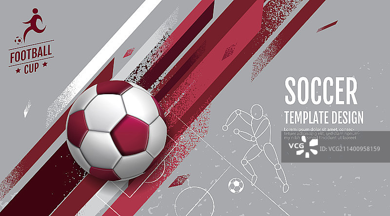 紫色足球布局模板设计图片素材