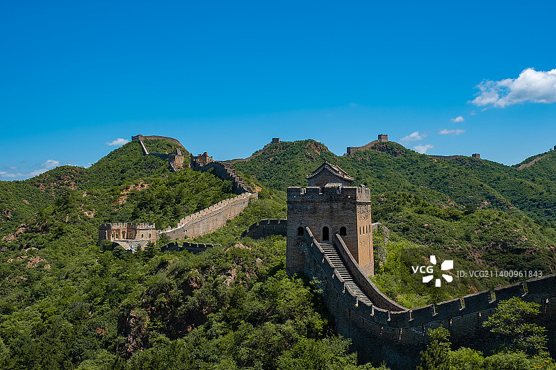金山岭长城蓝天白云图片素材