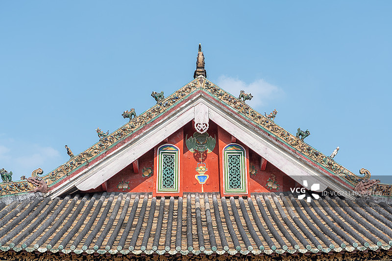 岭南古建筑屋顶飞檐翘角装饰图片素材