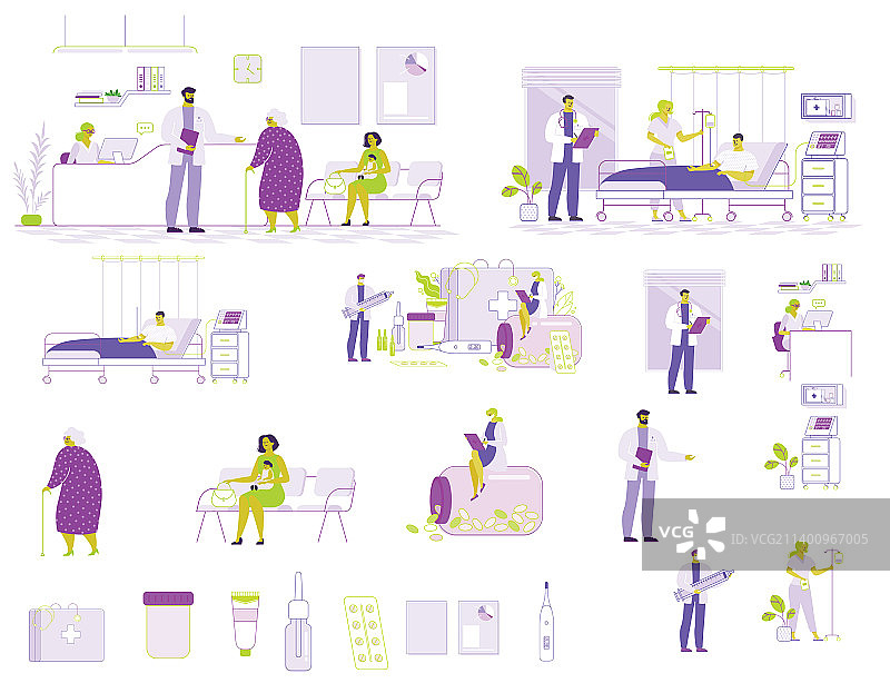 医院里的人群图片素材