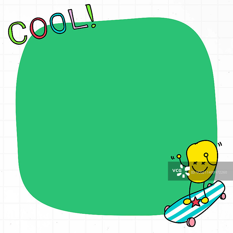 粉色框架上的可爱滑板手图片素材