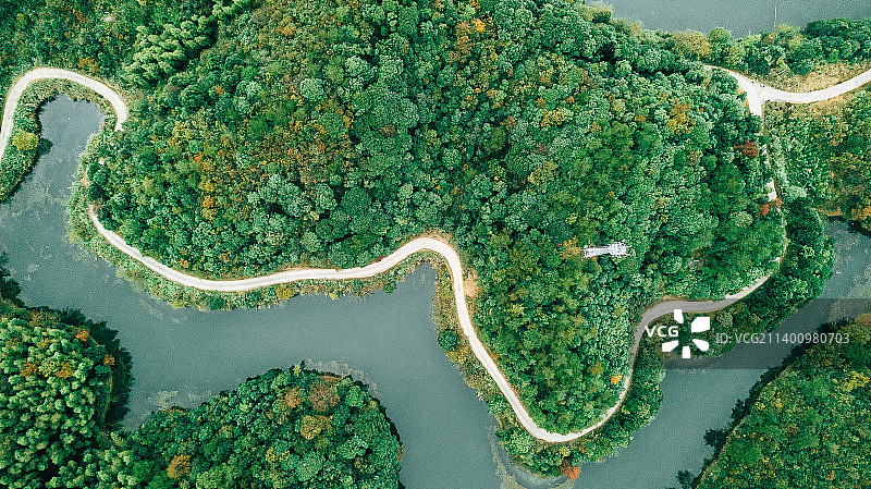 绿色仙岛湖图片素材