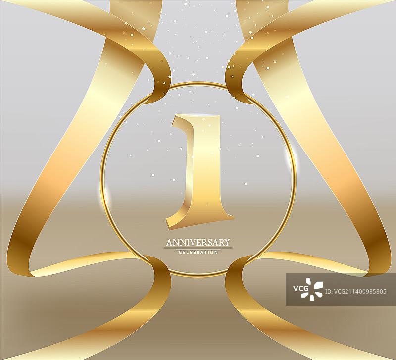 庆祝一周年金色数字图片素材