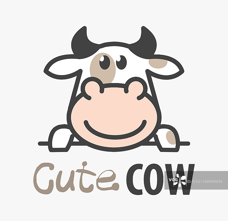可爱有趣卡通奶牛logo图片素材