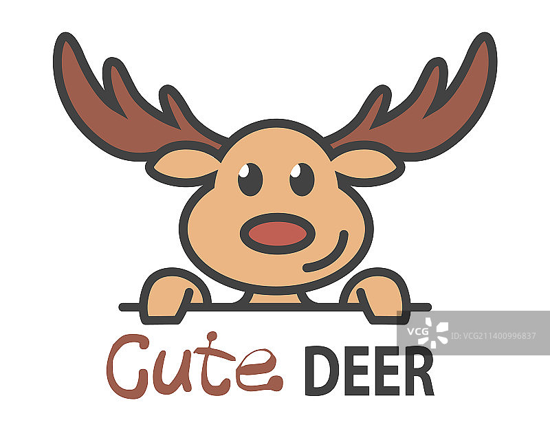 可爱小鹿logo设计模板图片素材
