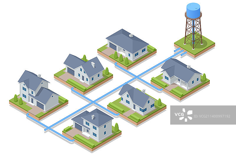 2.5D配水水塔图片素材
