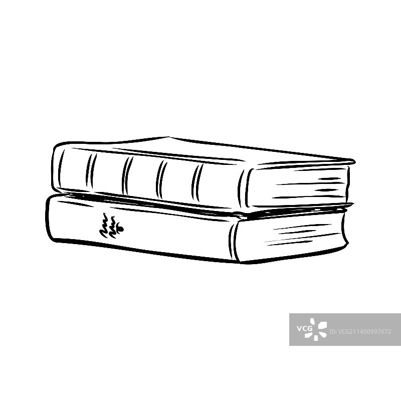 白色手绘背景上的书堆图片素材